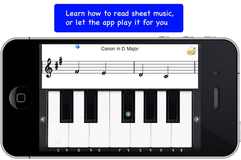 Learn how to read sheet music, or let the app play it for you